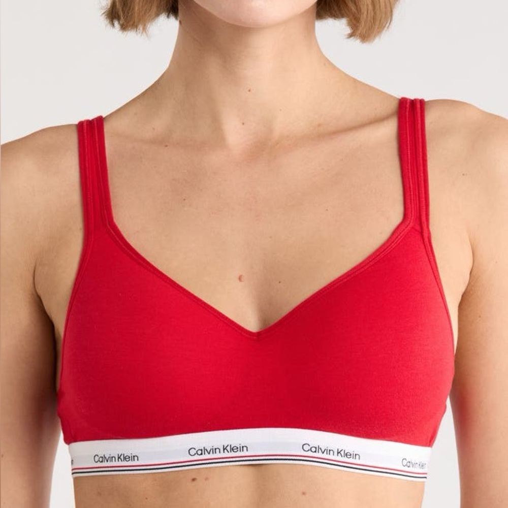 Calvin Klein Red Padded Wire Free Bralette